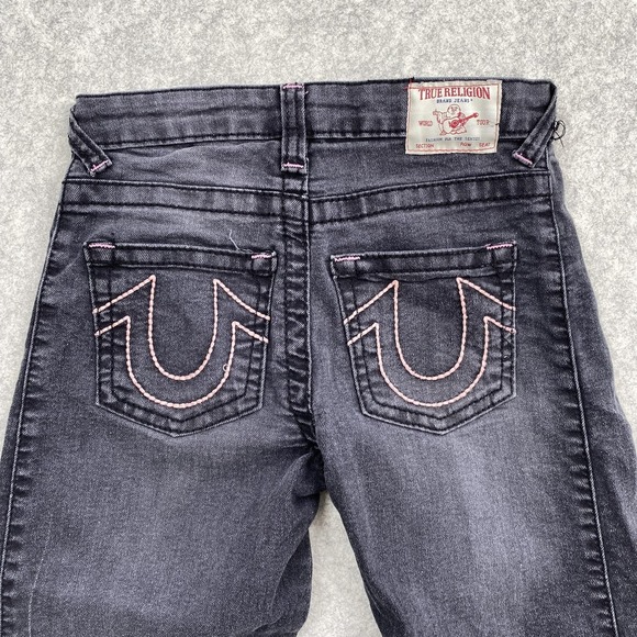 True Religion Other - True Religion Jeans Girls 10 (24x22) Black Leila Mid Rise Wide Leg *MINOR STAIN*